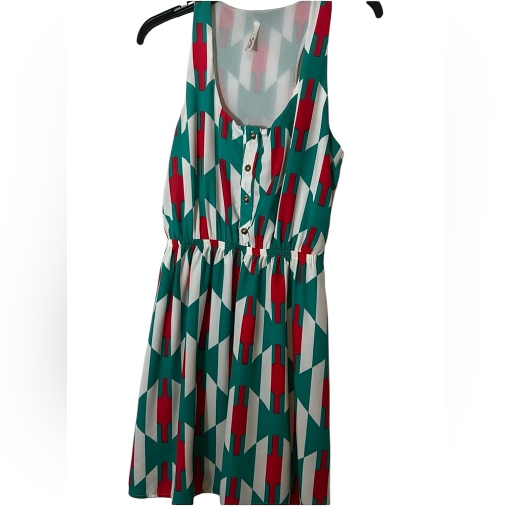 Women’s Stylish Geometric Sleeveless Print Dress Size Medium